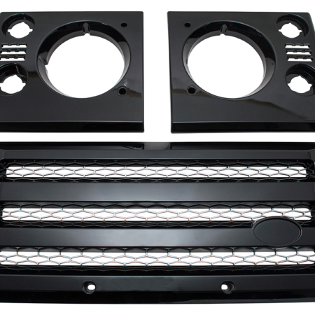 DA1968 DEFENDER XS FRONT GRILL AND LAMP COVER SET BLACK