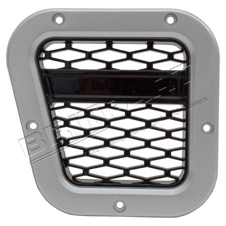 DA1973 DEFENDER XS LH INTAKE GRILL SILVER WITH BLACK MESH
